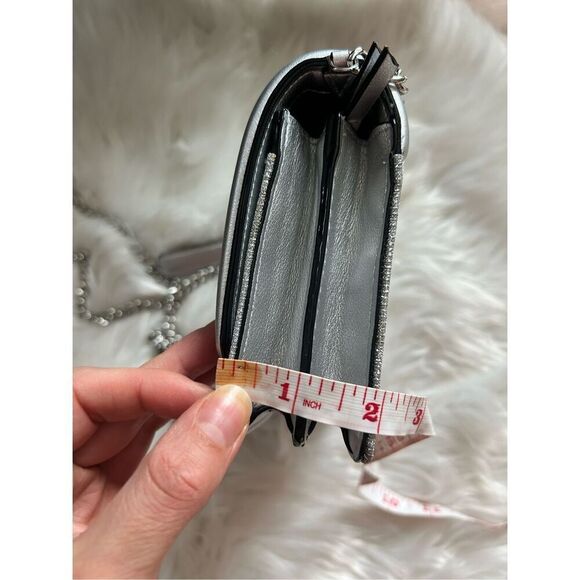 VICTORIA'S SECRET Shimmering Silver Logo BLING MINI CROSSBODY BAG y2k clutch cro - Picture 11 of 11